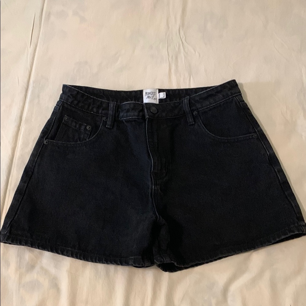 PacSun Black Jean Shorts with Frayed Hem